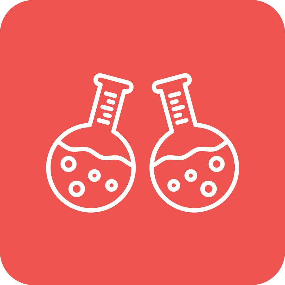 Flasks Line Round Corner Background Icons vector
