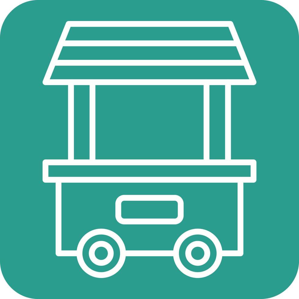 Food Cart Line Round Corner Background Icons vector