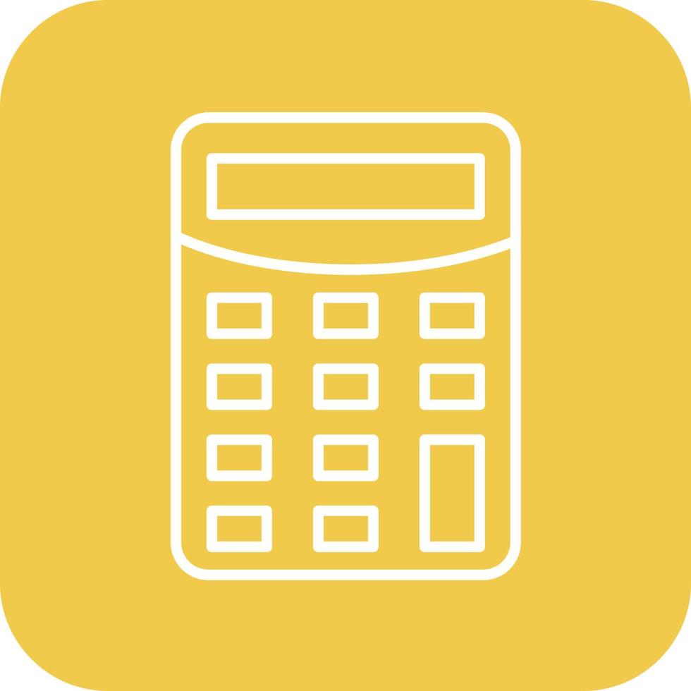 Calculator Line Round Corner Background Icons vector