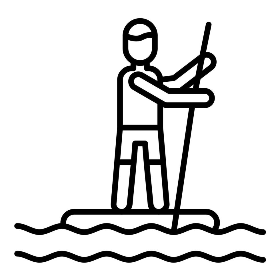 Standup Paddleboarding Line Icon vector