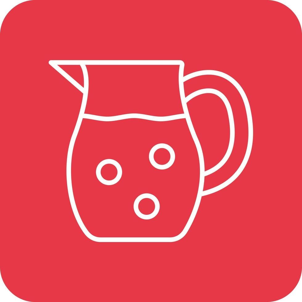 Pitcher Line Round Corner Background Icons vector