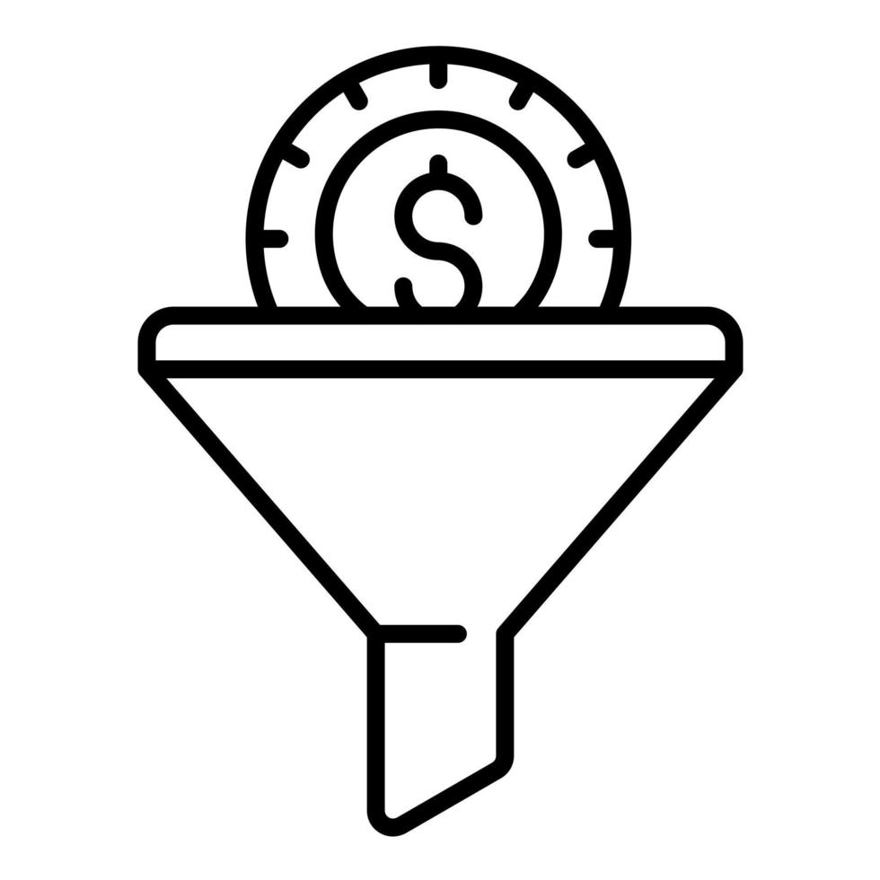 Sales Funnel Line Icon vector