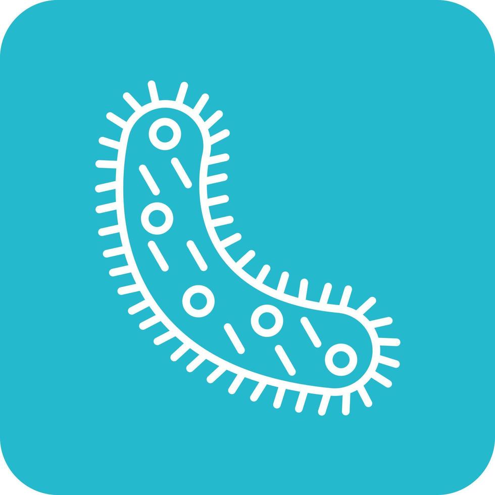 Bacteria Line Round Corner Background Icons vector