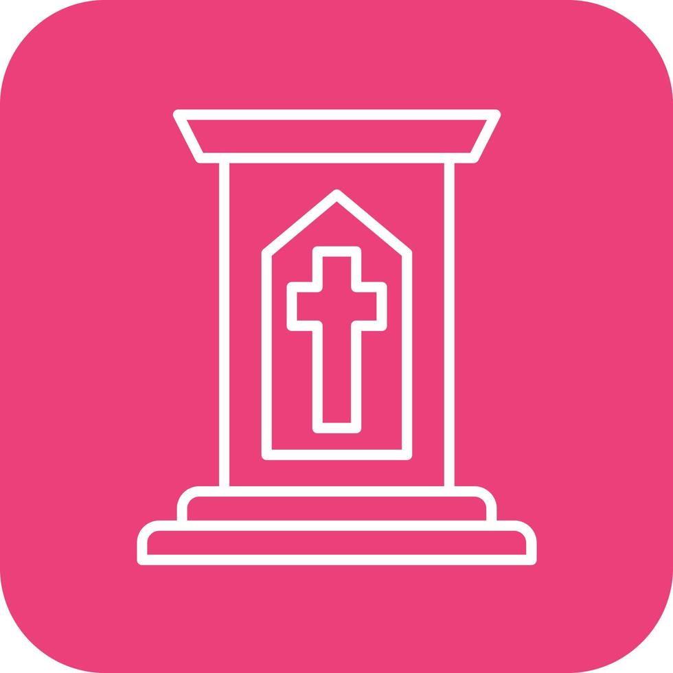 Pulpit Line Round Corner Background Icons vector