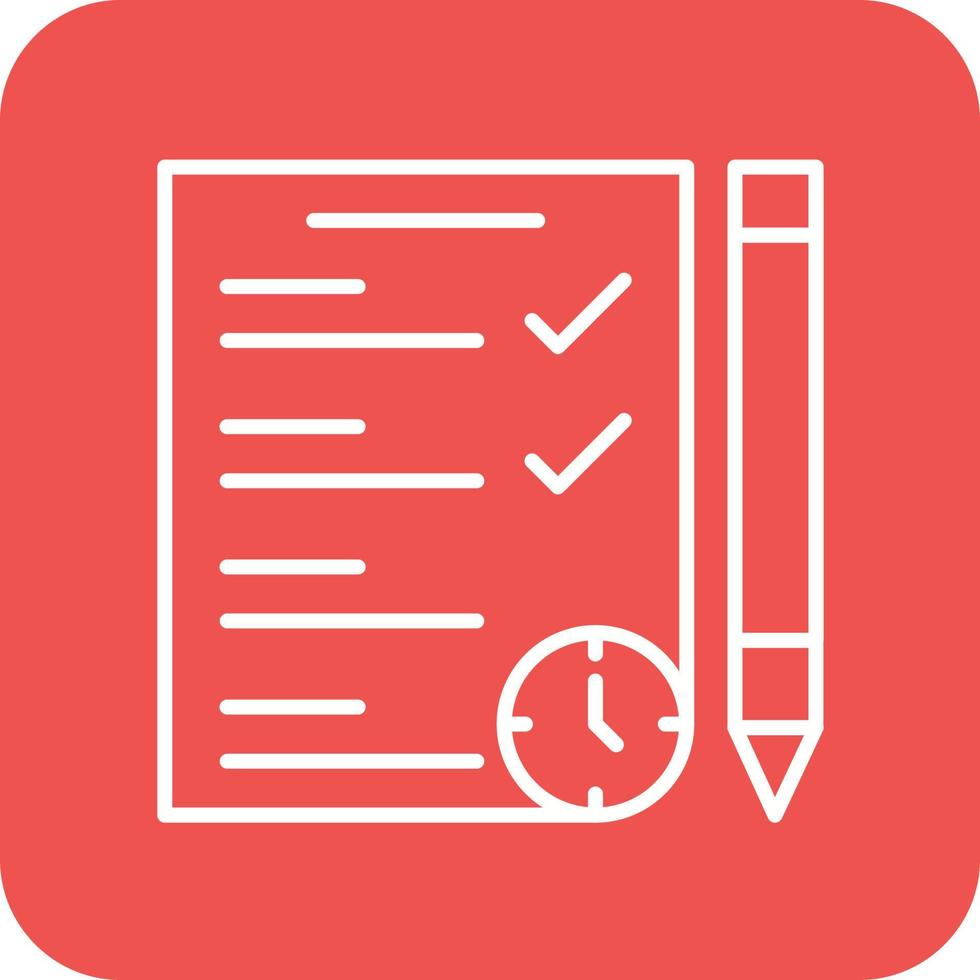 School Test Line Round Corner Background Icons vector