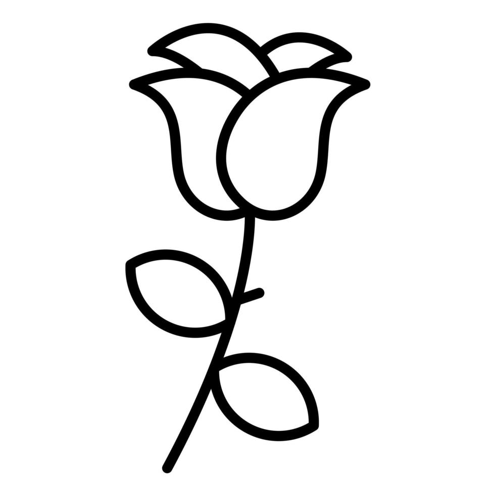 Rose Line Icon vector