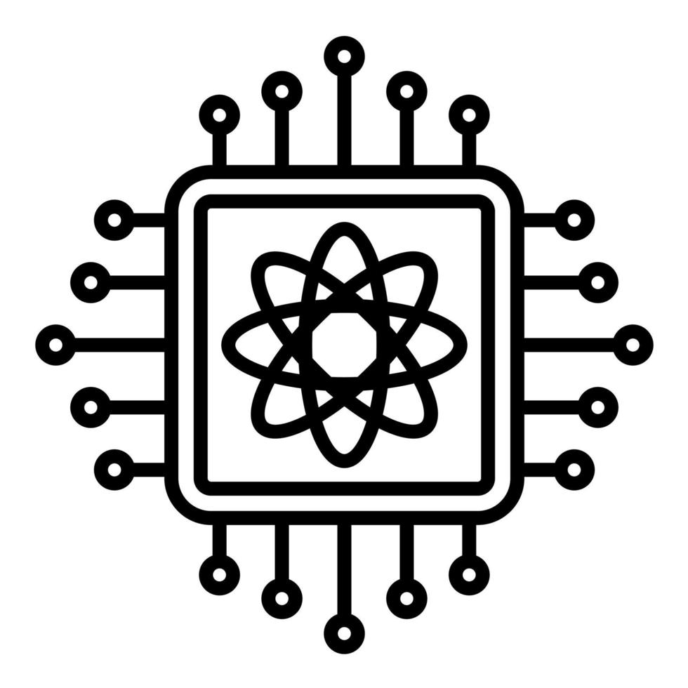 Quantum Technology Line Icon vector
