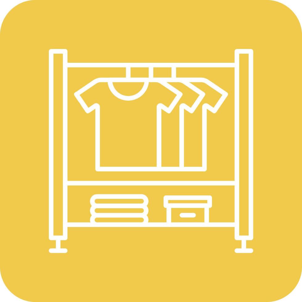 Clothes Hanger Line Round Corner Background Icons vector