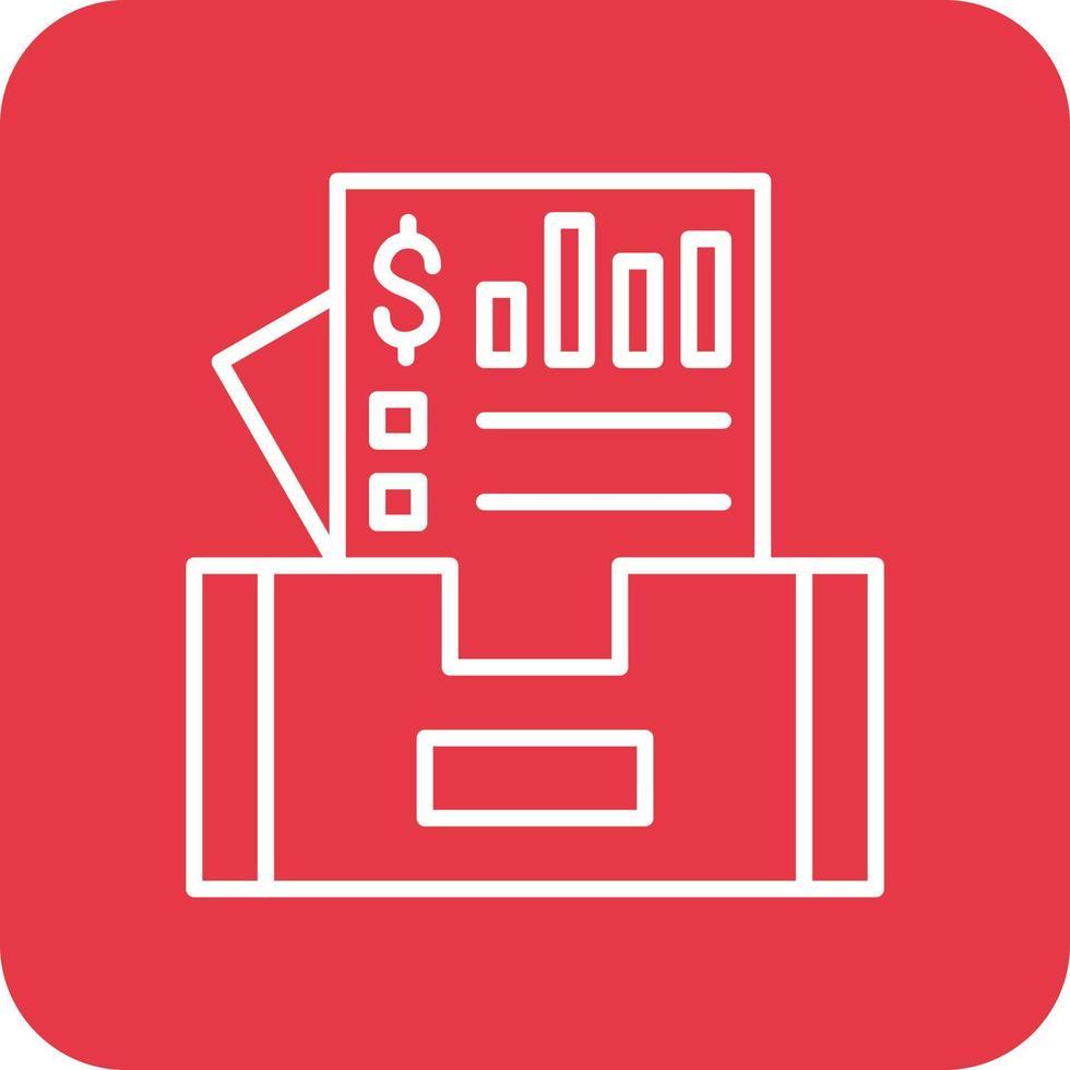 Documents Box Line Round Corner Background Icons vector