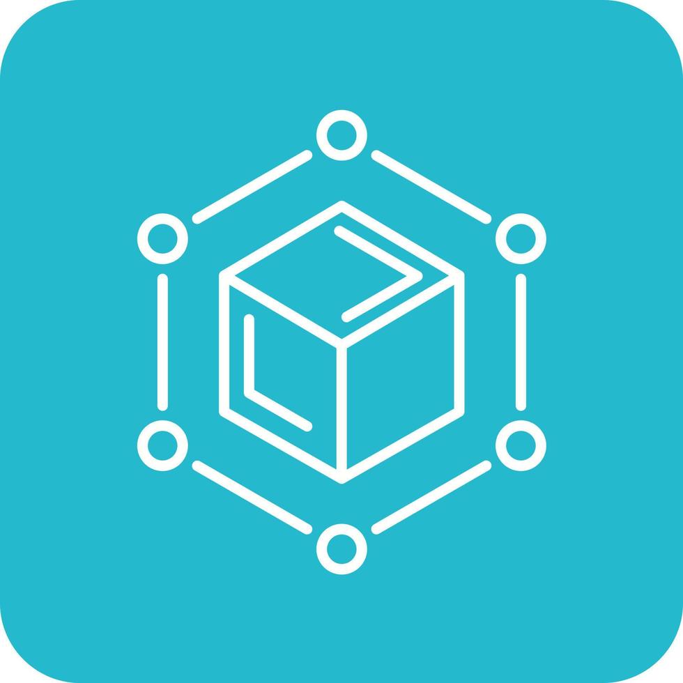 Blockchain Line Round Corner Background Icons vector