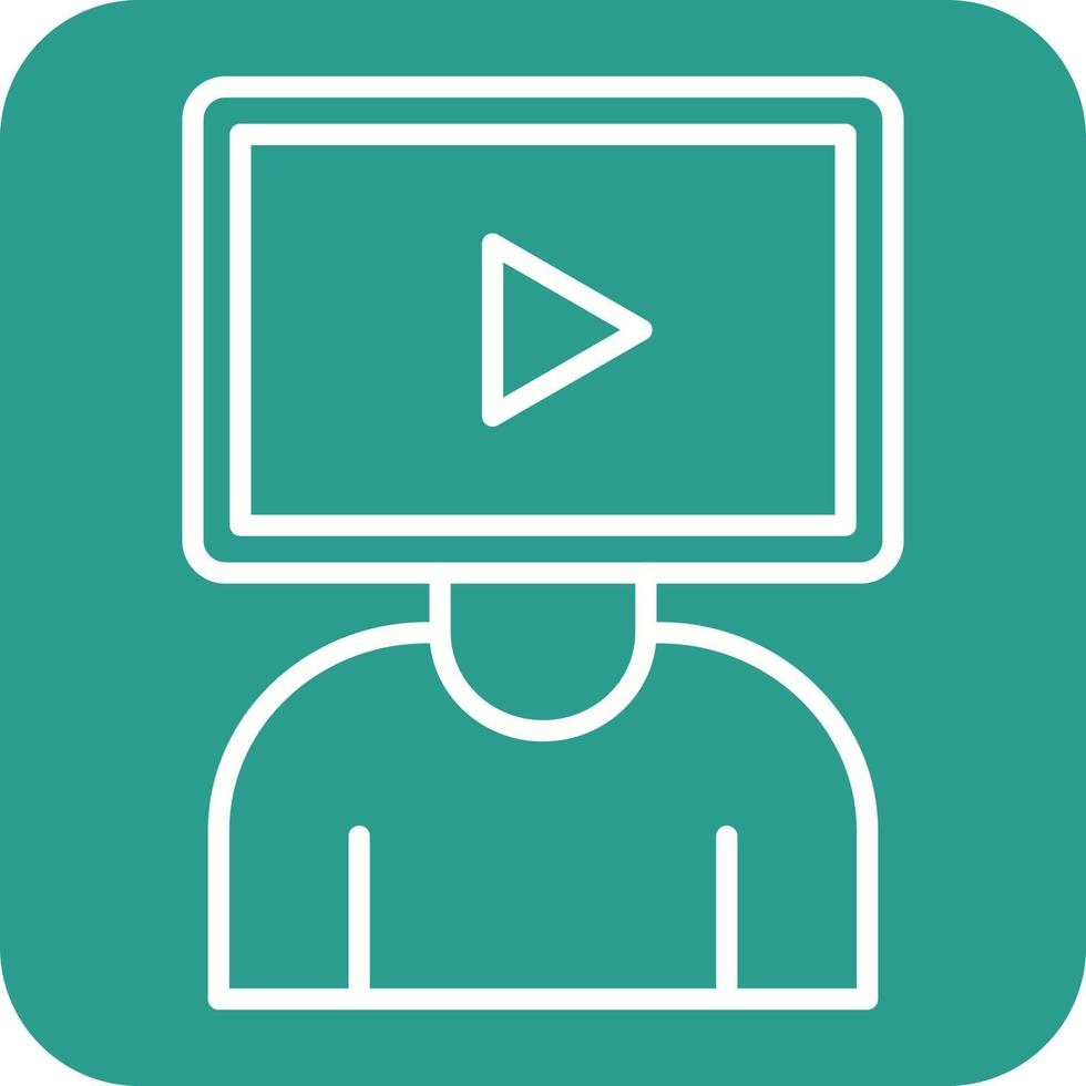 User Live Streaming Line Round Corner Background Icons vector