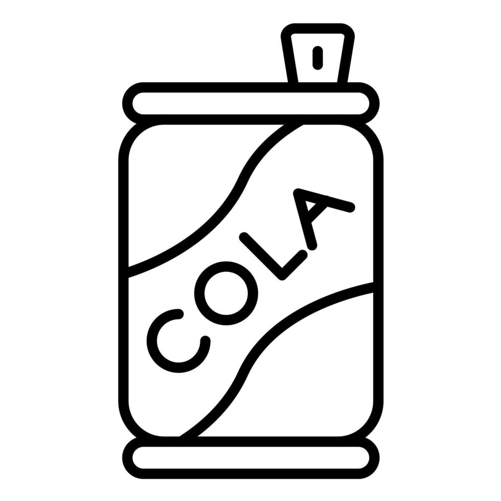 icono de línea de lata de cola vector