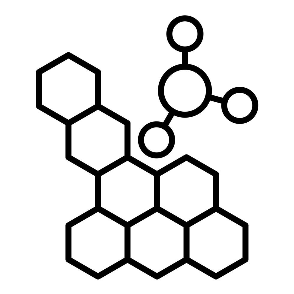 icono de línea de estructura molecular vector