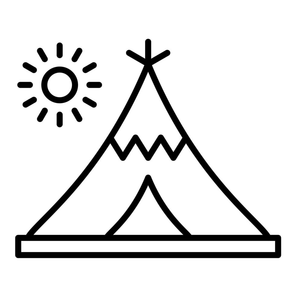 icono de línea de tipi del desierto vector