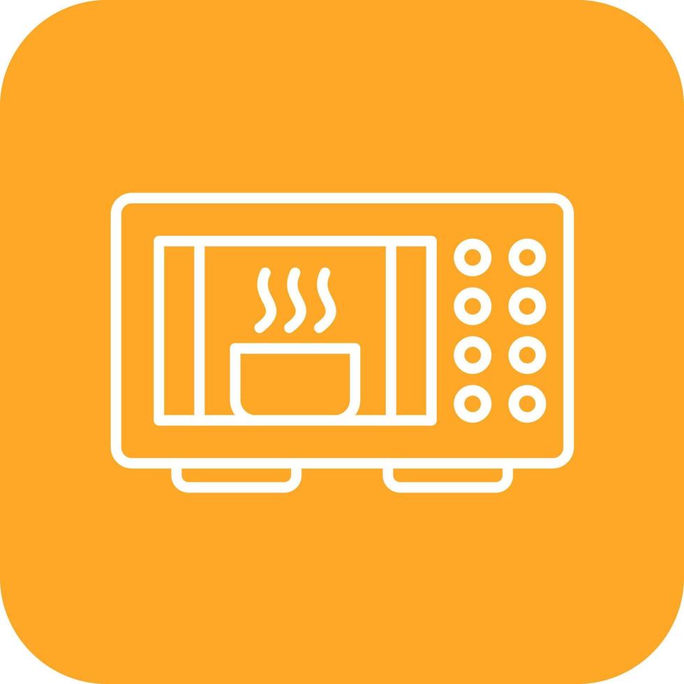 Microwave Line Round Corner Background Icons vector