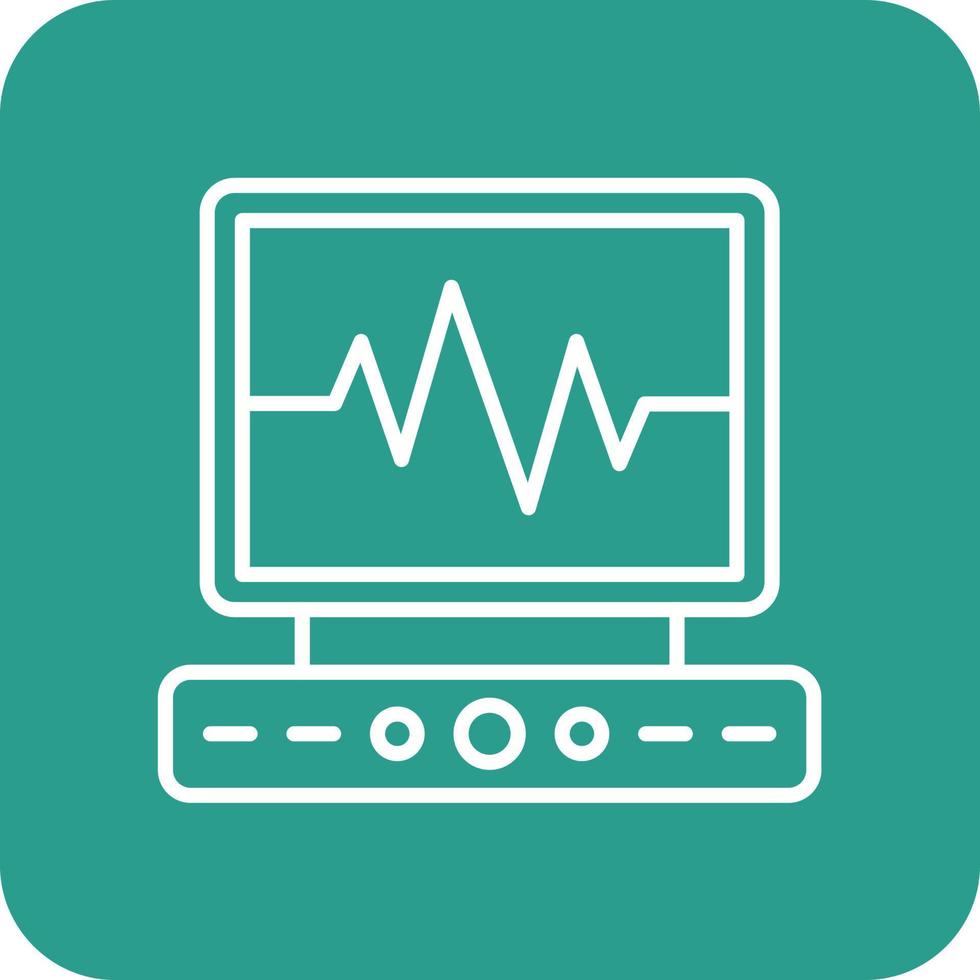 iconos de fondo de esquina redonda de línea de electrocardiograma vector