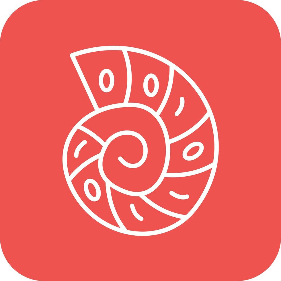 Spiral Shell Line Round Corner Background Icons vector