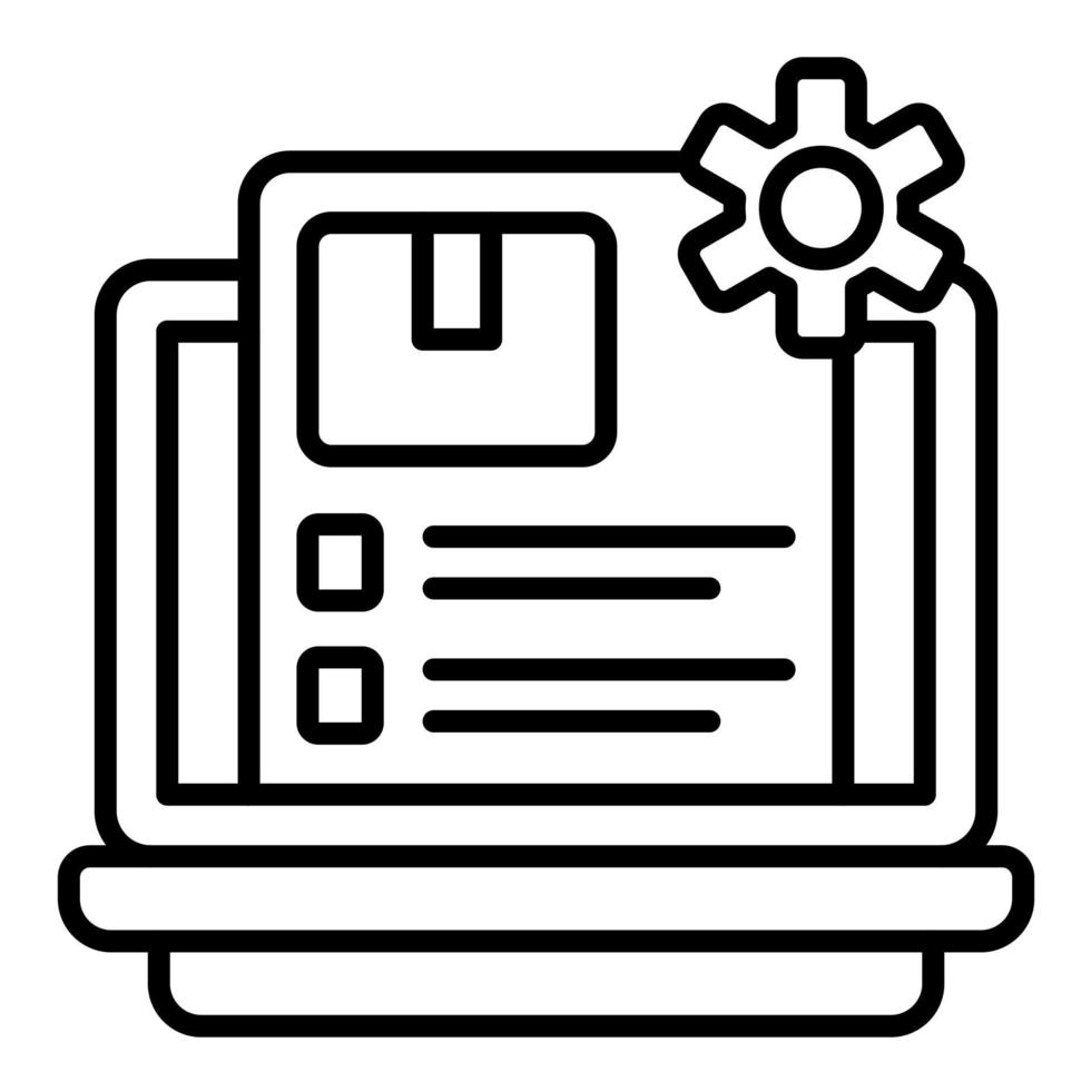 Content Management System Line Icon vector