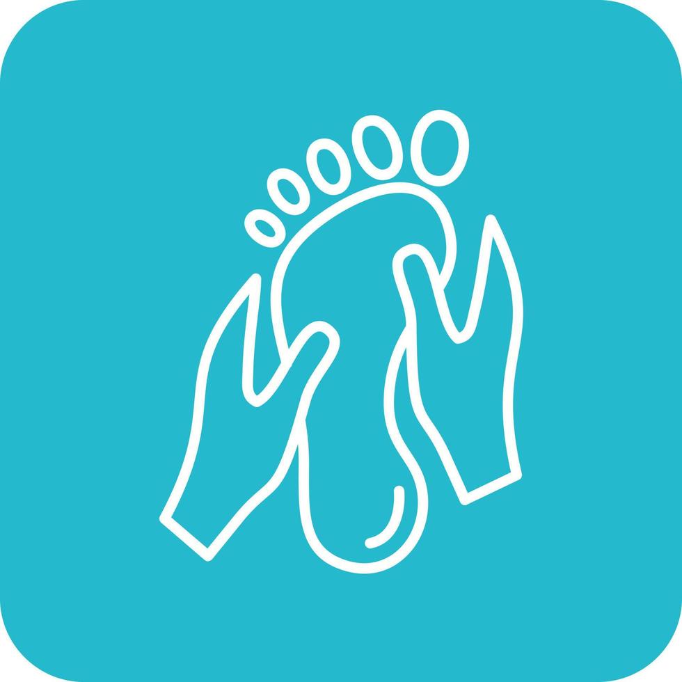 Foot Massage Line Round Corner Background Icons vector