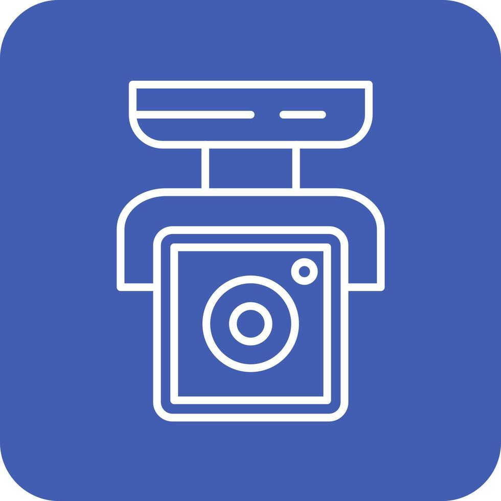 Security Camera Line Round Corner Background Icons vector
