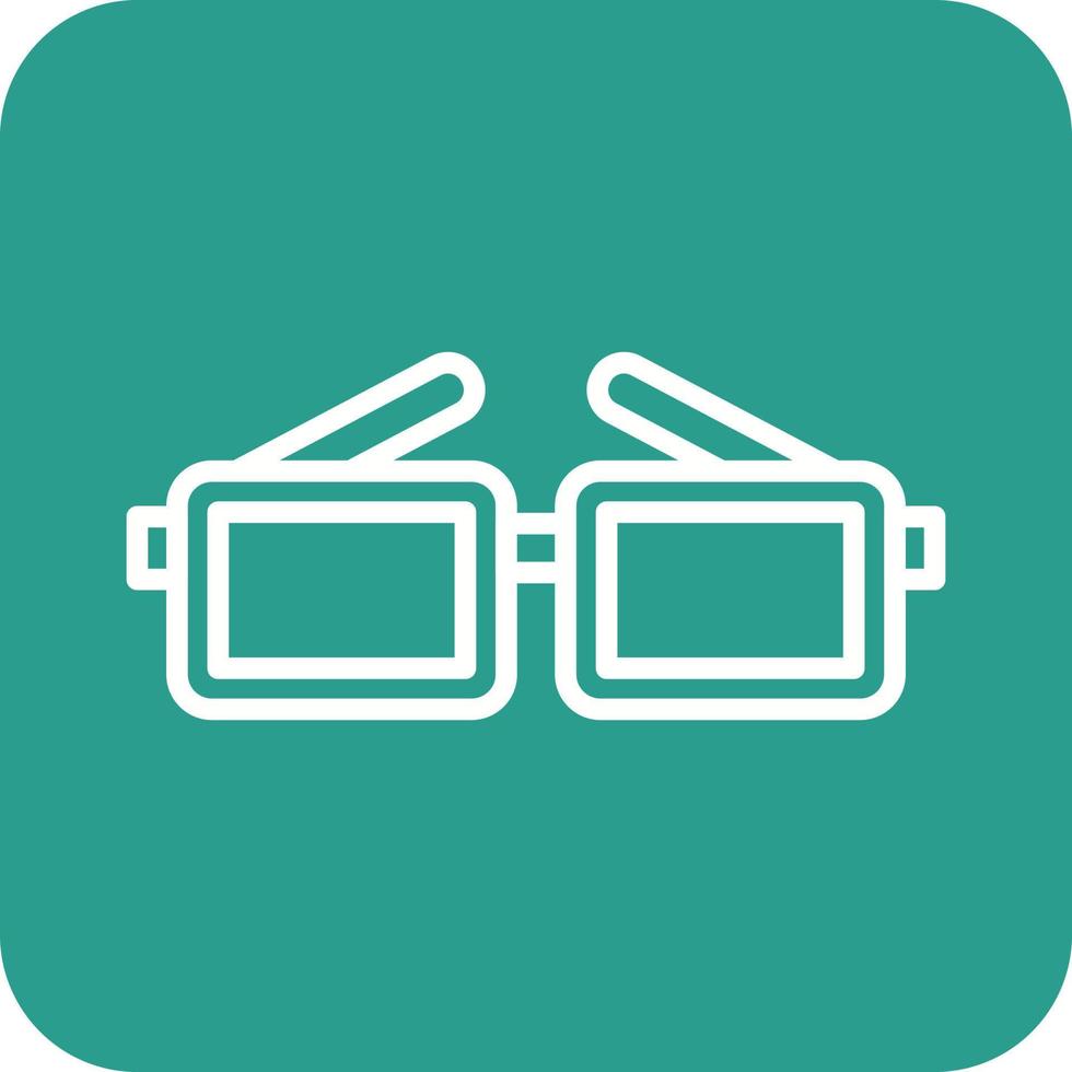 iconos de fondo de esquina redonda de línea de gafas de cine vector