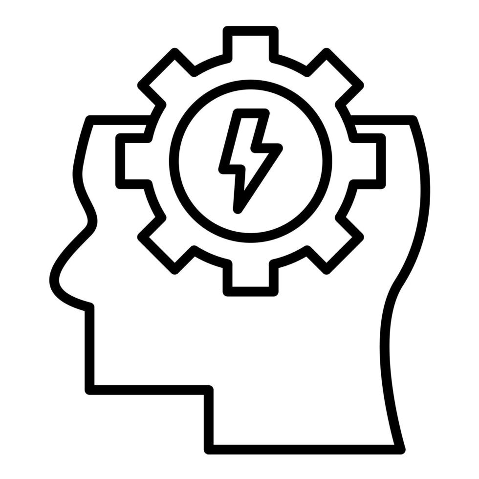 icono de línea de energía mental vector