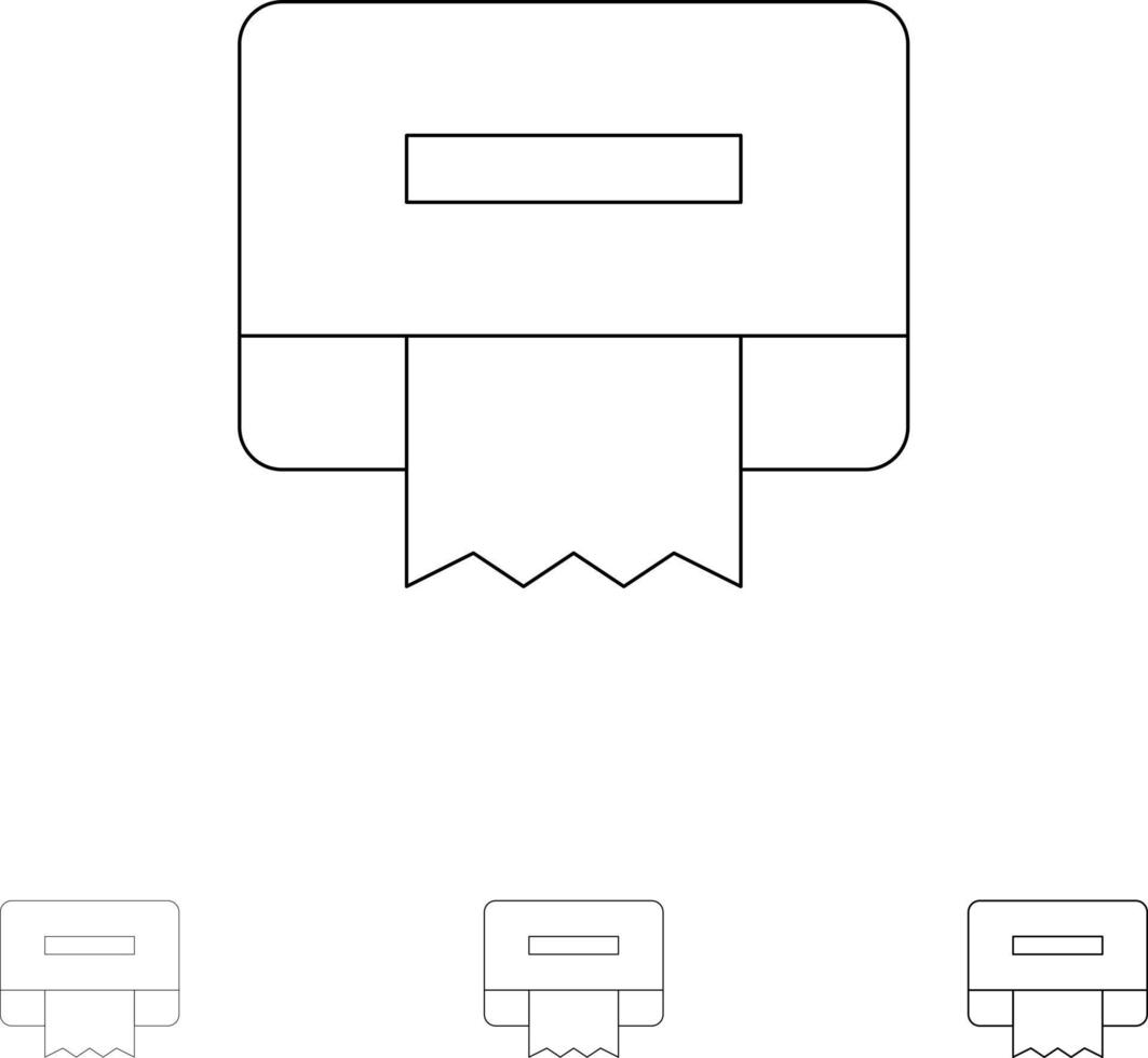 Cleaning Paper Tissue Bold and thin black line icon set vector