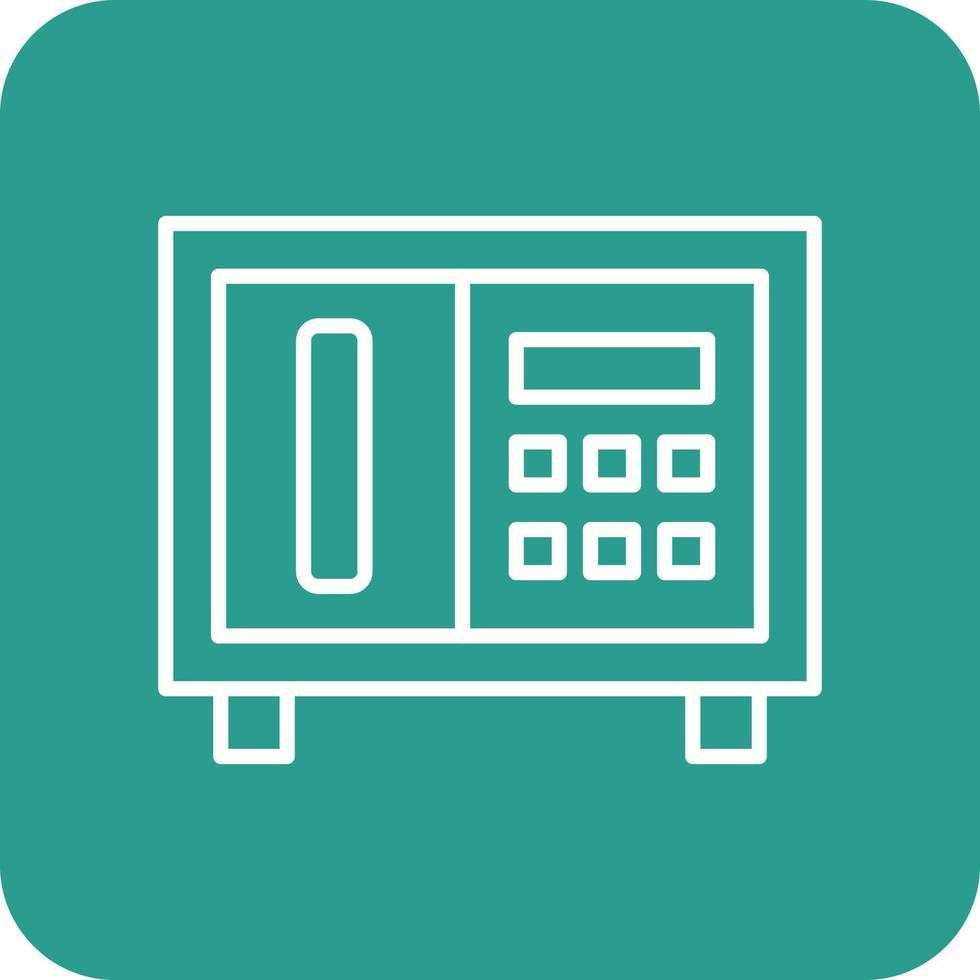 Safe Box Line Round Corner Background Icons vector