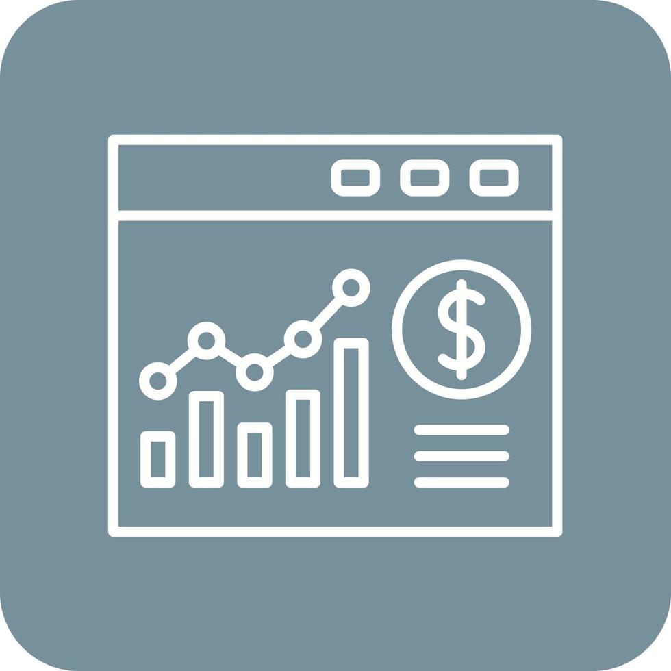 Website Bar Graph Line Round Corner Background Icons vector