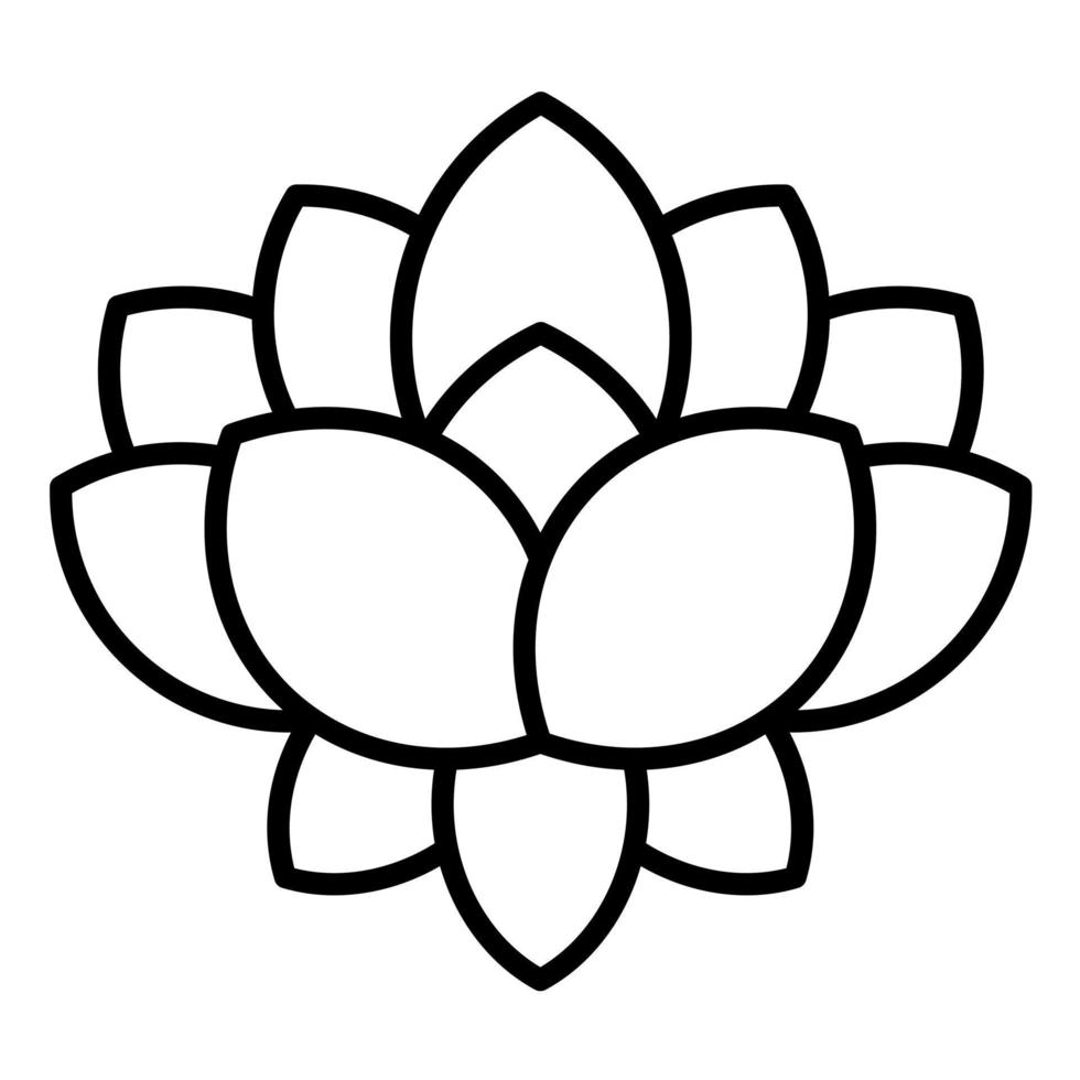 Lotus Flower Line Icon vector
