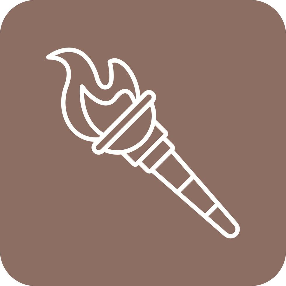Olympic Torch Line Round Corner Background Icons vector