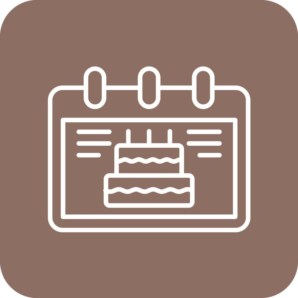 iconos de fondo de esquina redonda de línea de fecha de cumpleaños vector