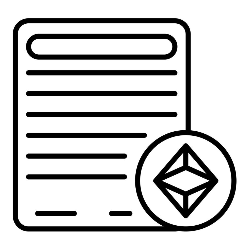 Digital Contract Line Icon vector