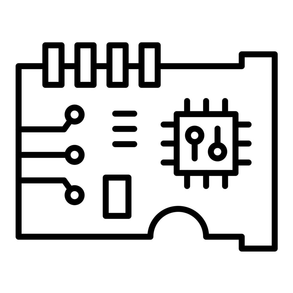 icono de línea de circuito vector