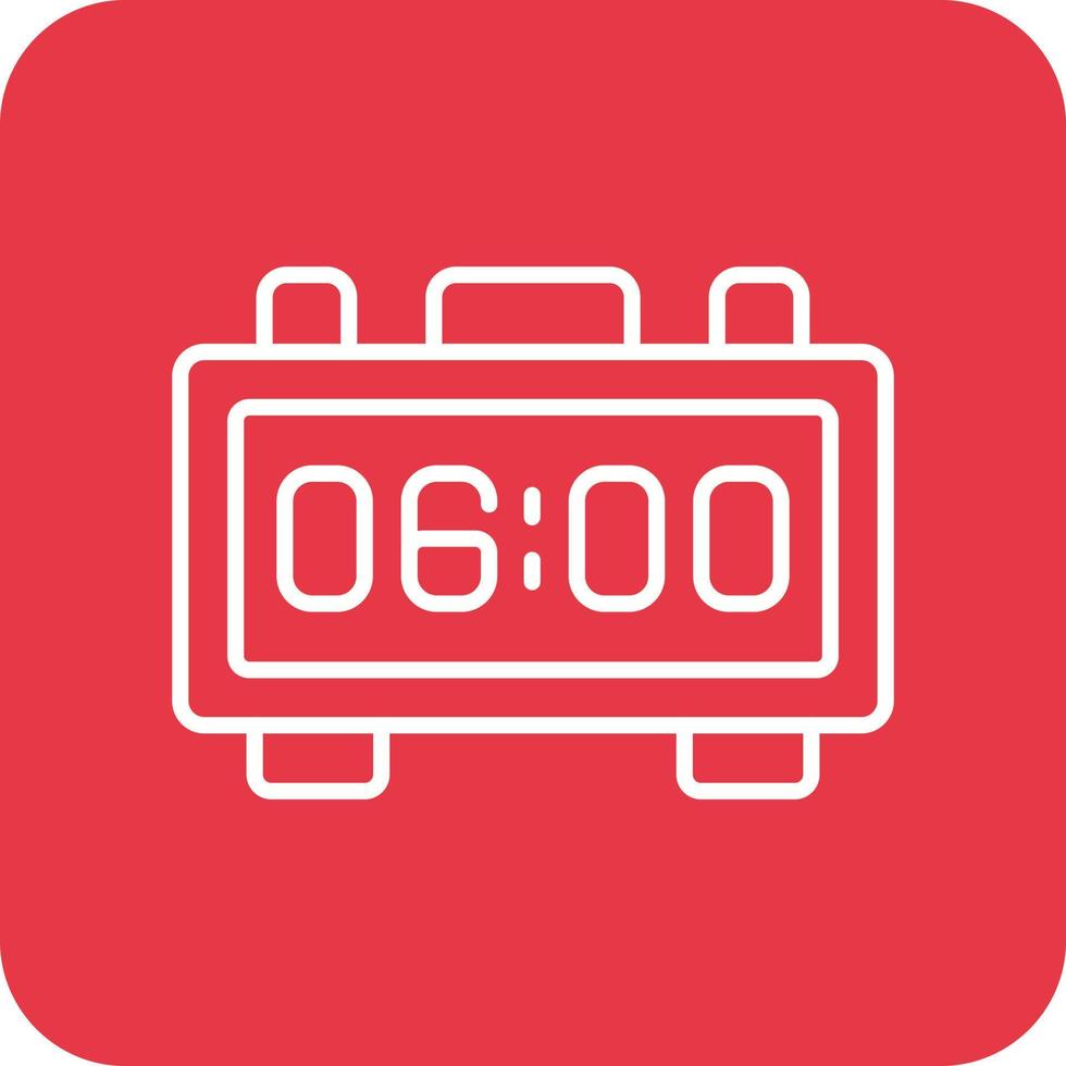 Digital Clock Line Round Corner Background Icons vector