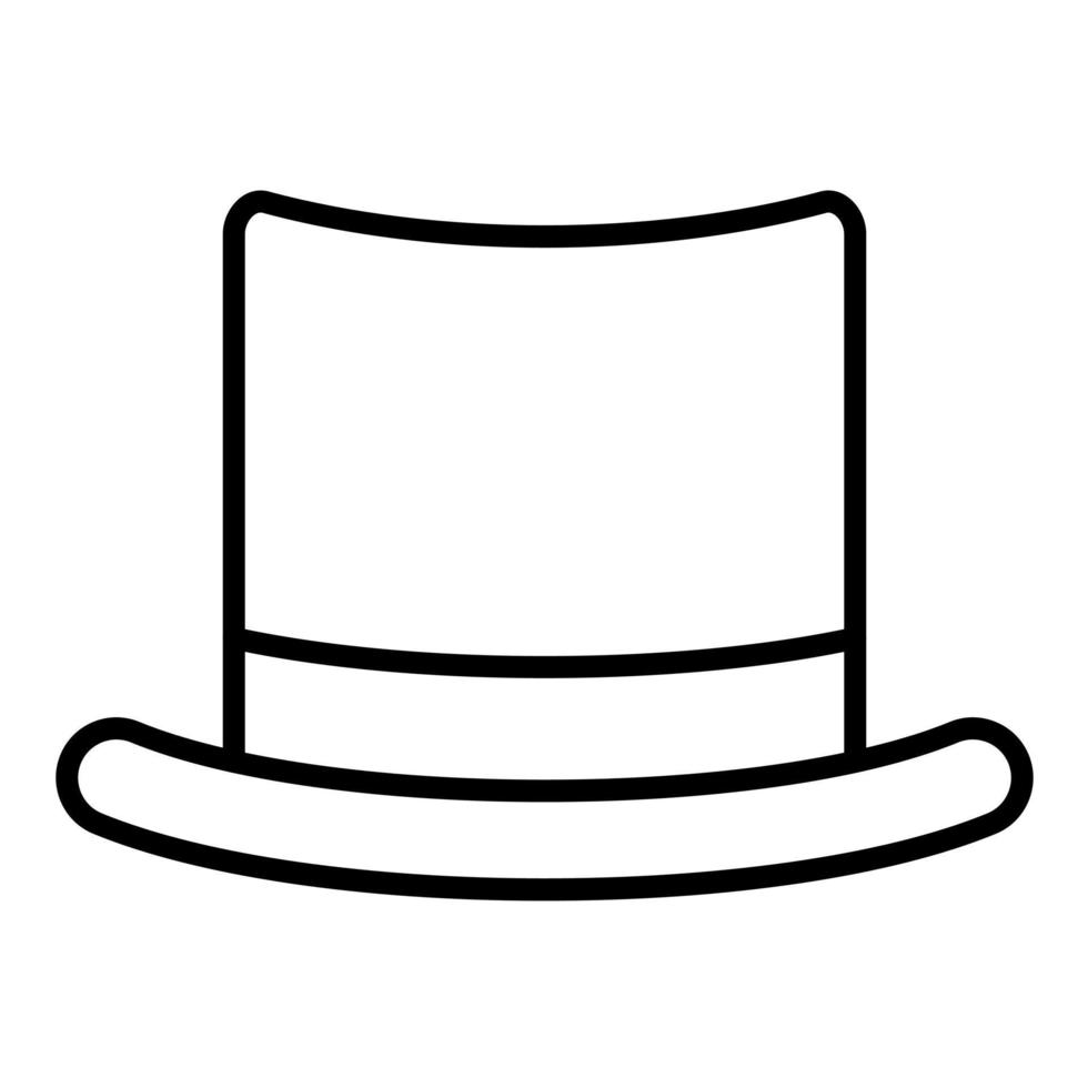 icono de línea de sombrero de copa vector