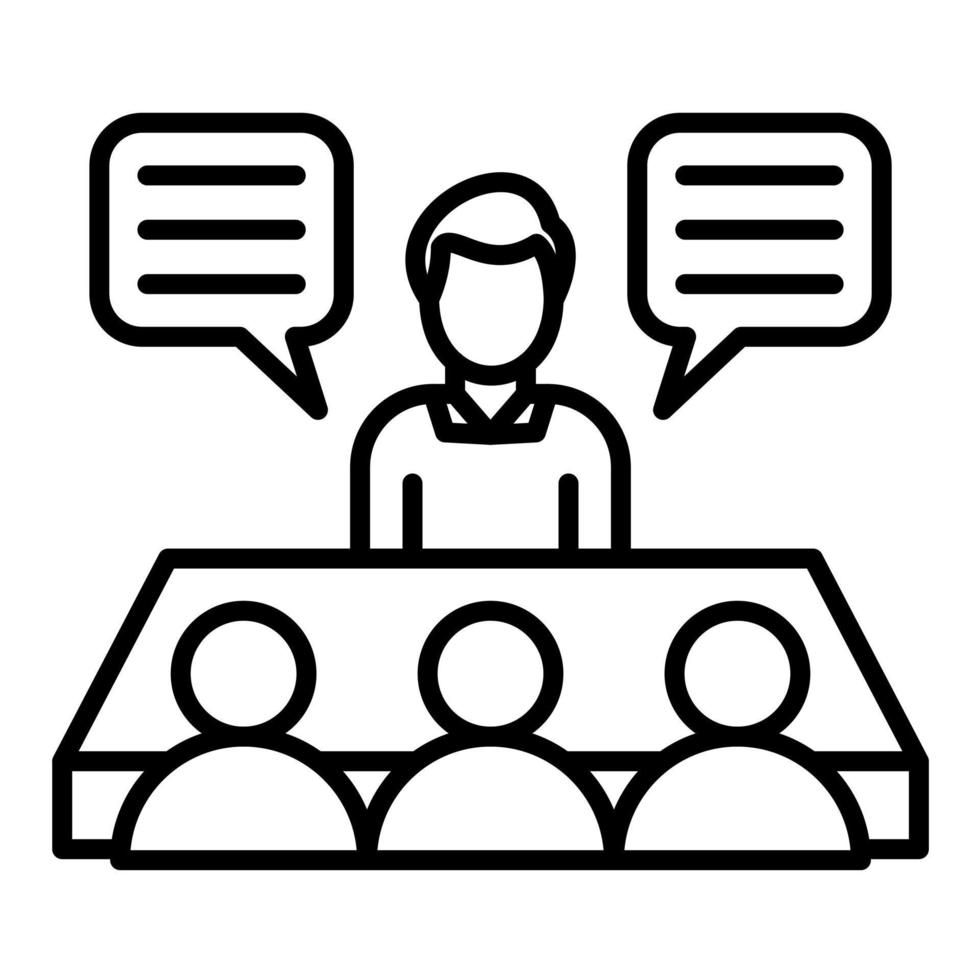Group Interview Line Icon vector