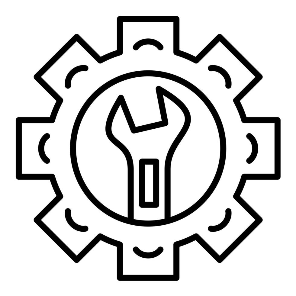 icono de línea de servicio de reparación vector