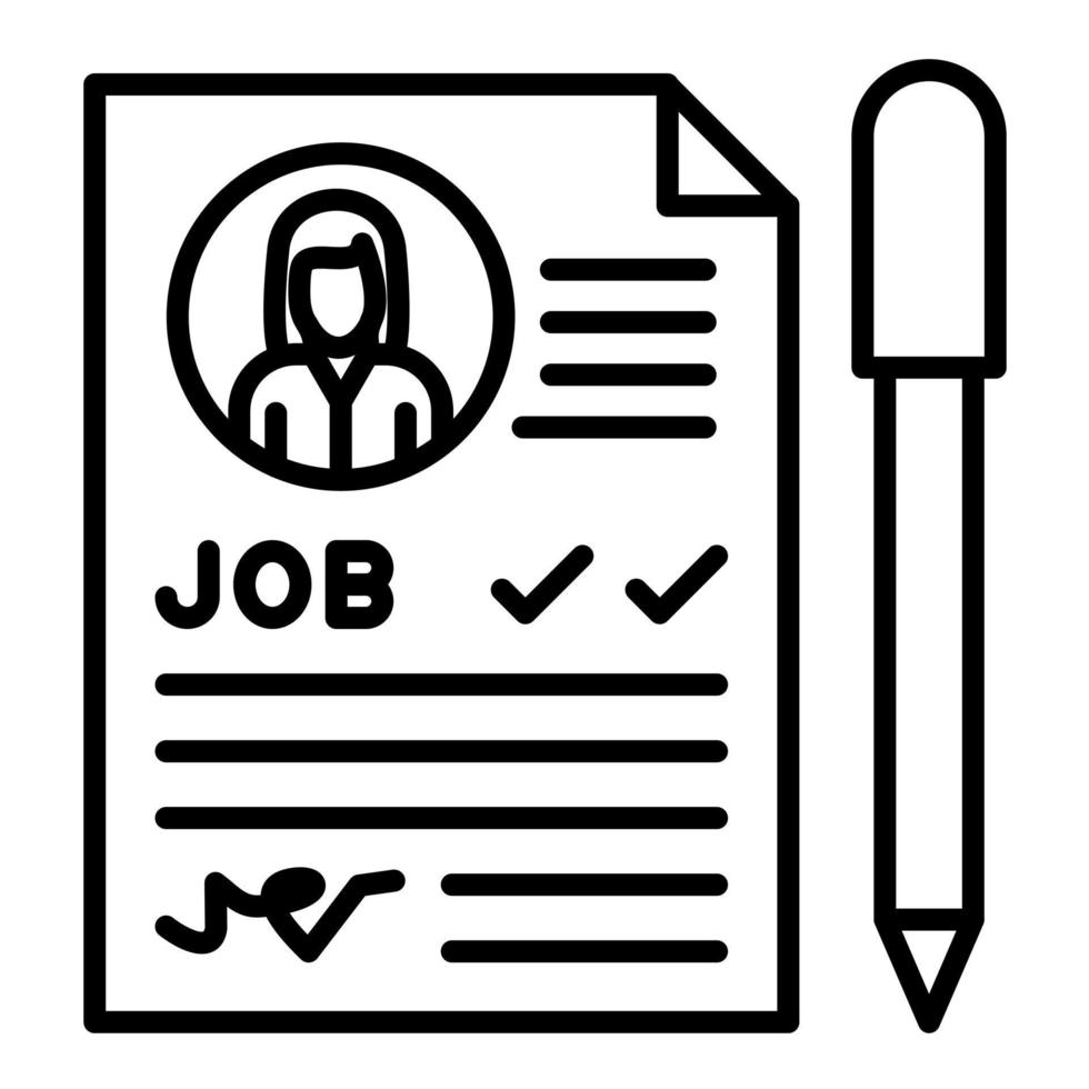 Employment Contract Line Icon vector