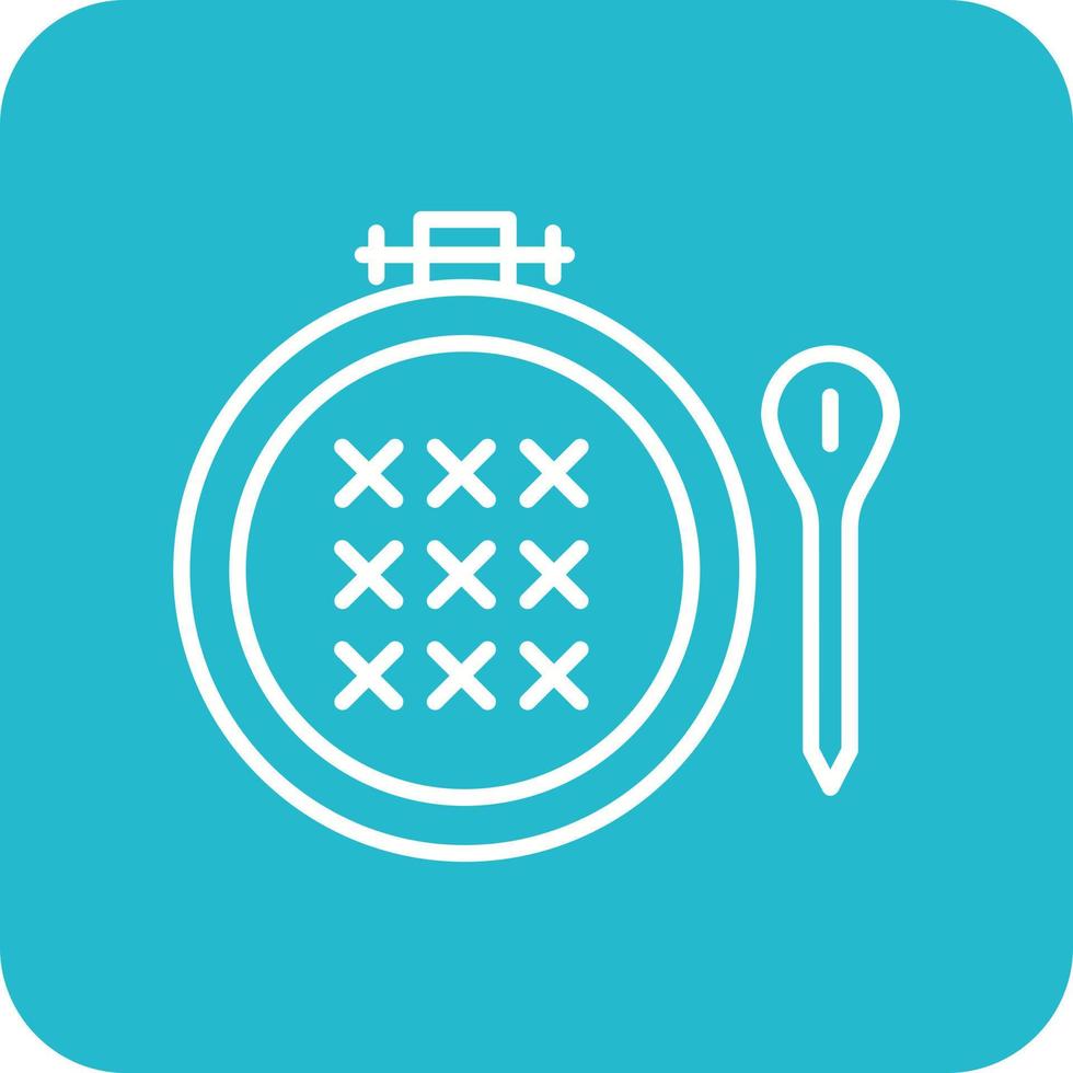 Cross Stitch Line Round Corner Background Icons vector