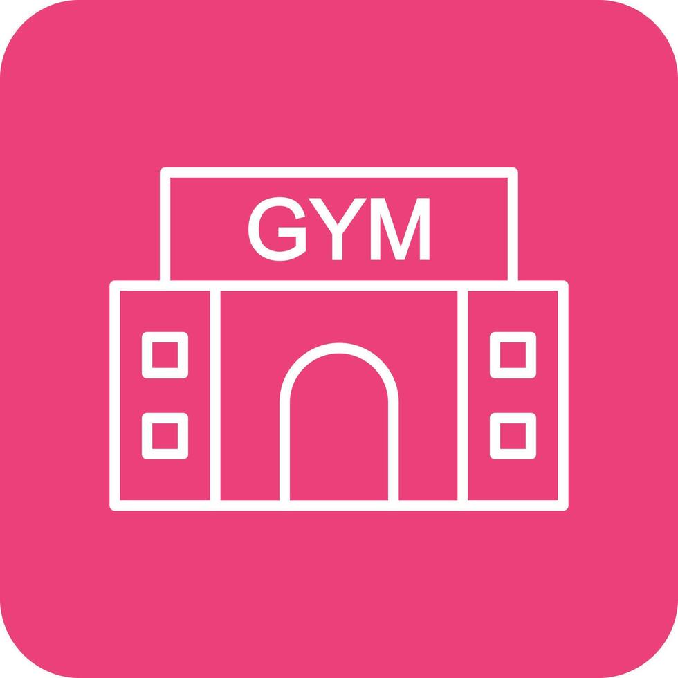 Gym Line Round Corner Background Icons vector