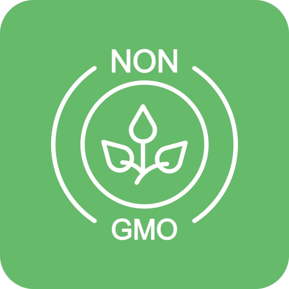 Non Gmo Line Round Corner Background Icons vector