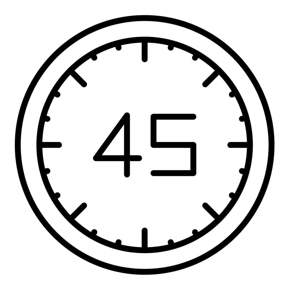 45 Minutes Line Icon vector