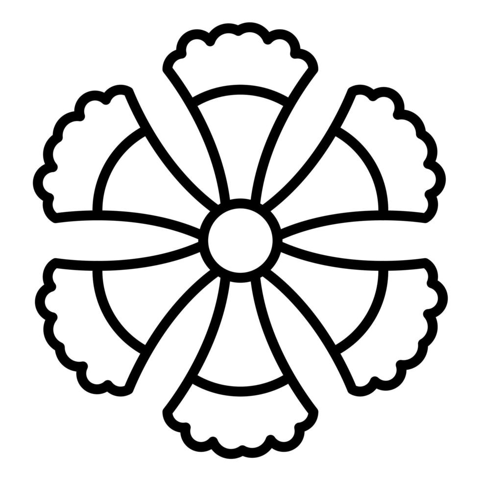 Fringed Dianthus Line Icon vector