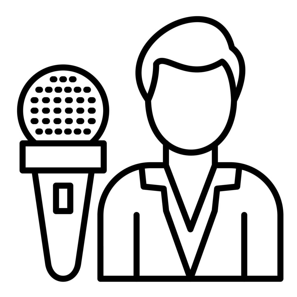 Presenter Male Line Icon vector