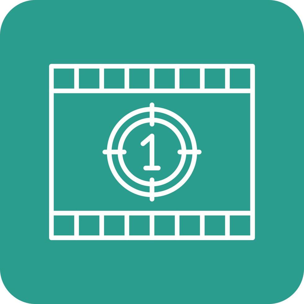Cinema Countdown Line Round Corner Background Icons vector