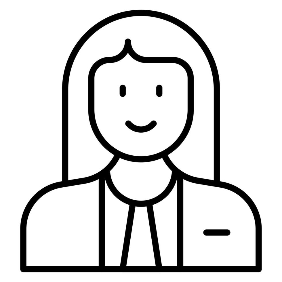 Judge Female Line Icon vector