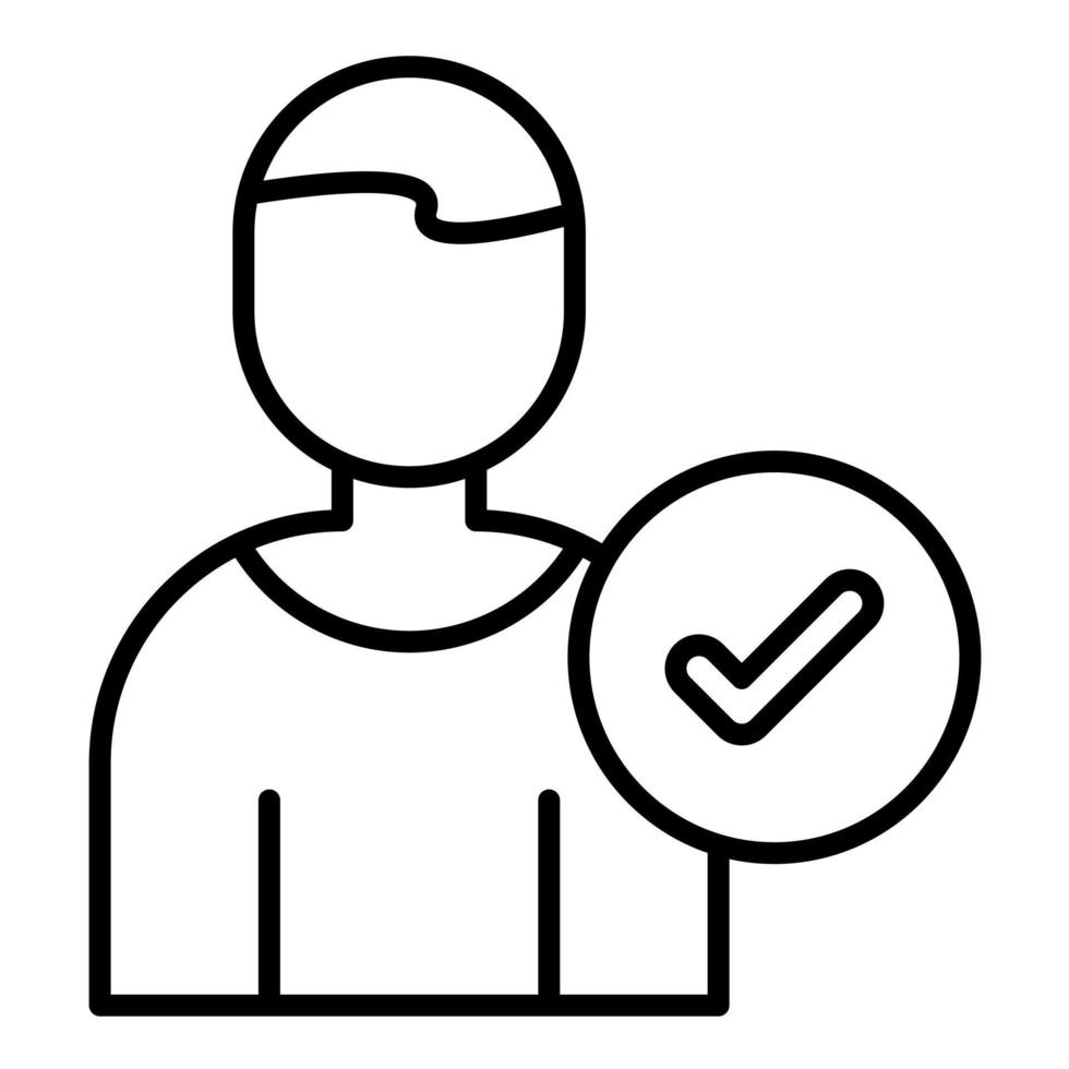 Correct User Line Icon vector