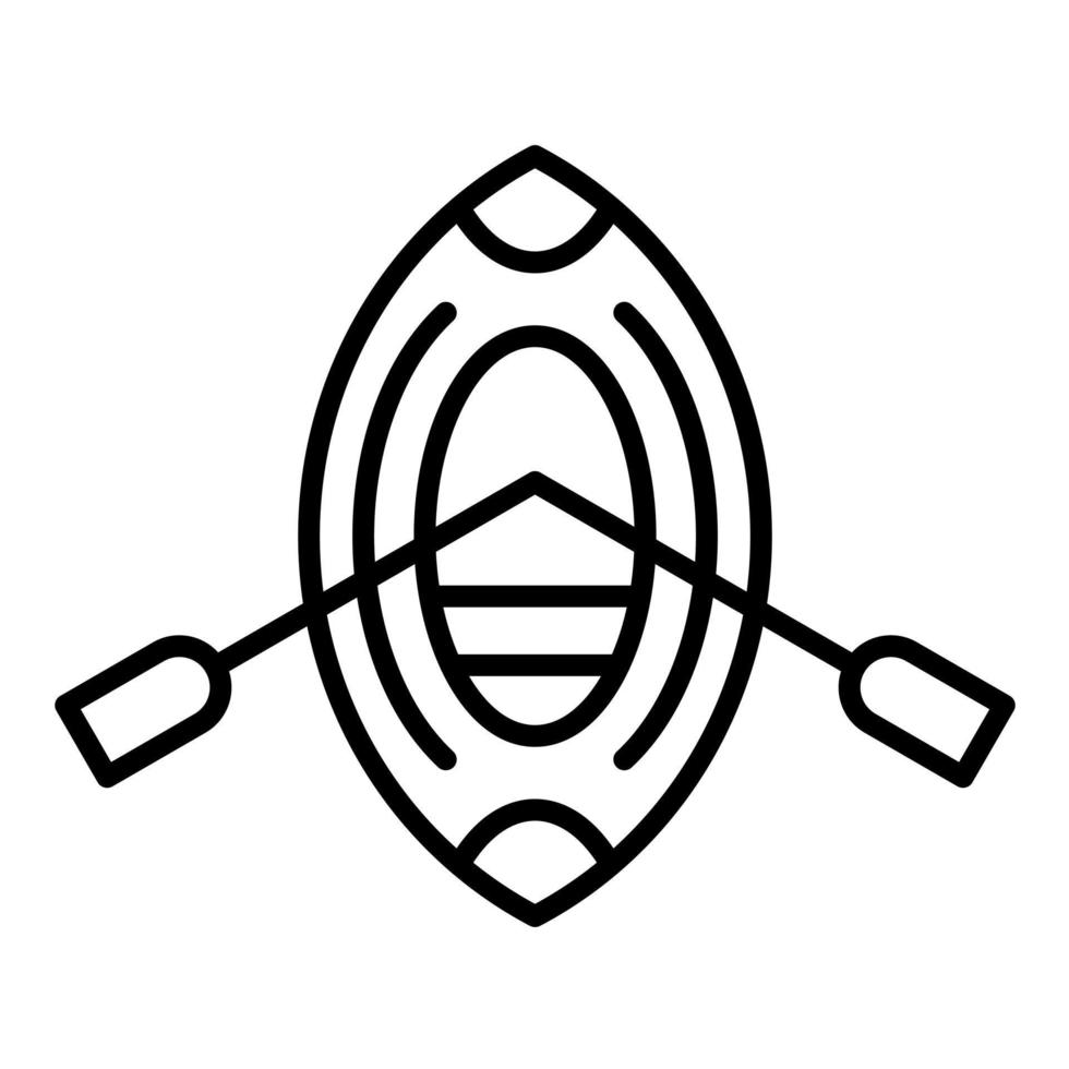 Rowing Boat Line Icon vector