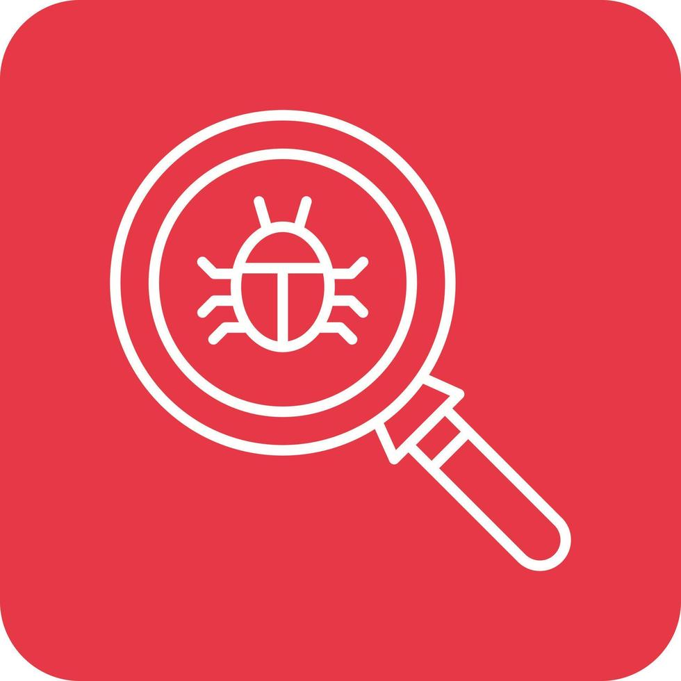 Bug Search Line Round Corner Background Icons vector